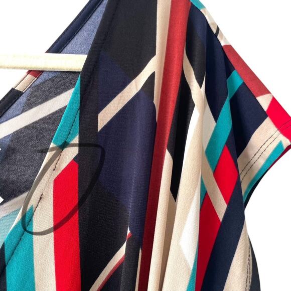 Motherhood Maternity Faux Wrap Dress | Geometric Print | Size Small - Picture 4 of 6